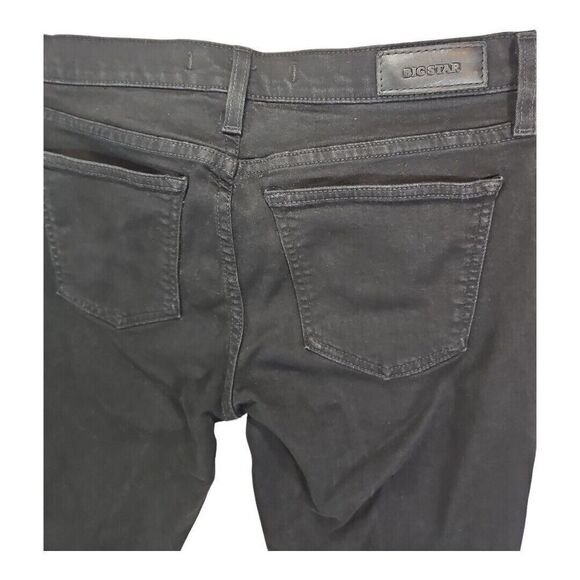 Big Star Jeans Solid Black Stretch Straight Premium Denim Size 31 - Picture 6 of 8